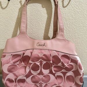 Coach Pink Signature Tote Bag